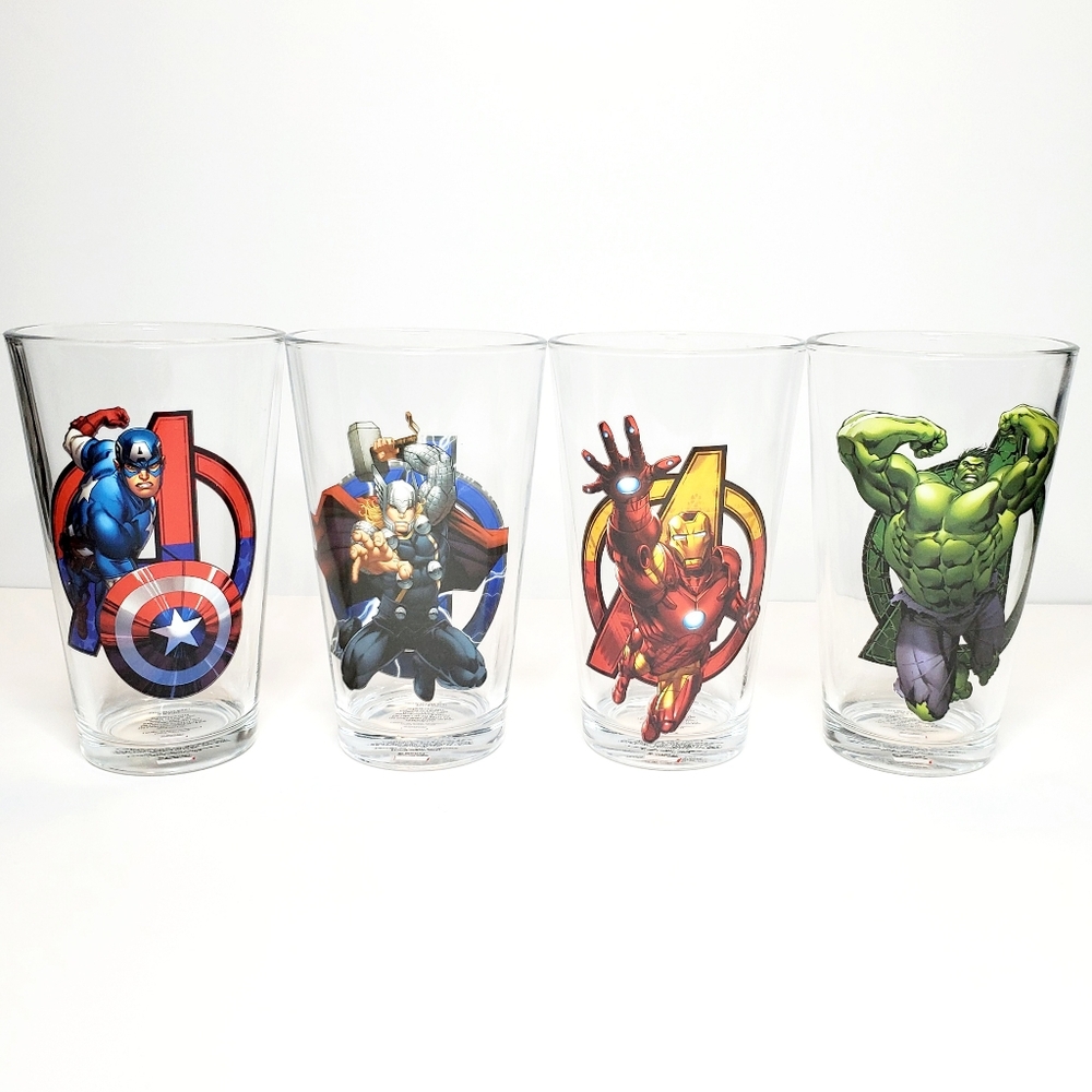 Marvel Avengers 16oz Drinking Pint Glasses